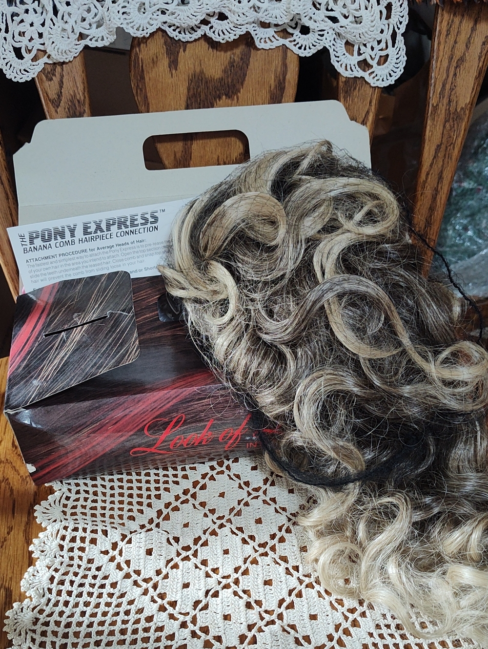 Look Of Love Blonde & Brown Curly Hairpiece